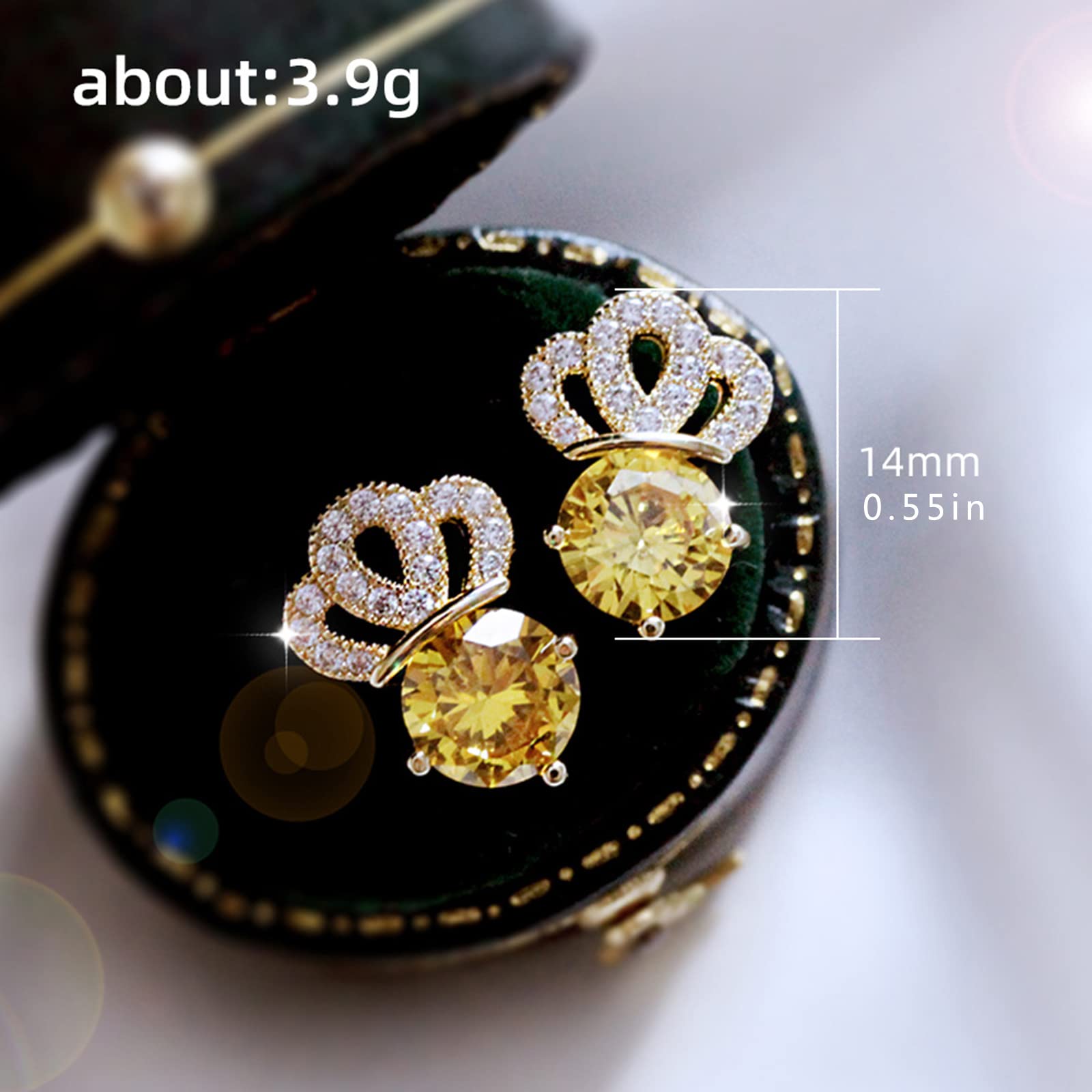 LYGXWJFC Brosche Gold Krone Strass Ohrringe für Frauen Mädchen Krone Strass Ohrclip Ohrringe dünn baumeln Elegante Gebogene Strass Ohrringe Hochzeit Ohrringe für Frauen Kleidung Clip Brosche (Farbe: