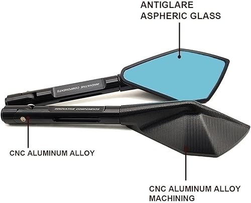 Miniatura 3 de Espejo de motocicleta aluminio moto manillar retrovisor espejos azul para Yamaha XSR 700 900 TDM 900 YBR 125 YZF R15 XT660 MT125