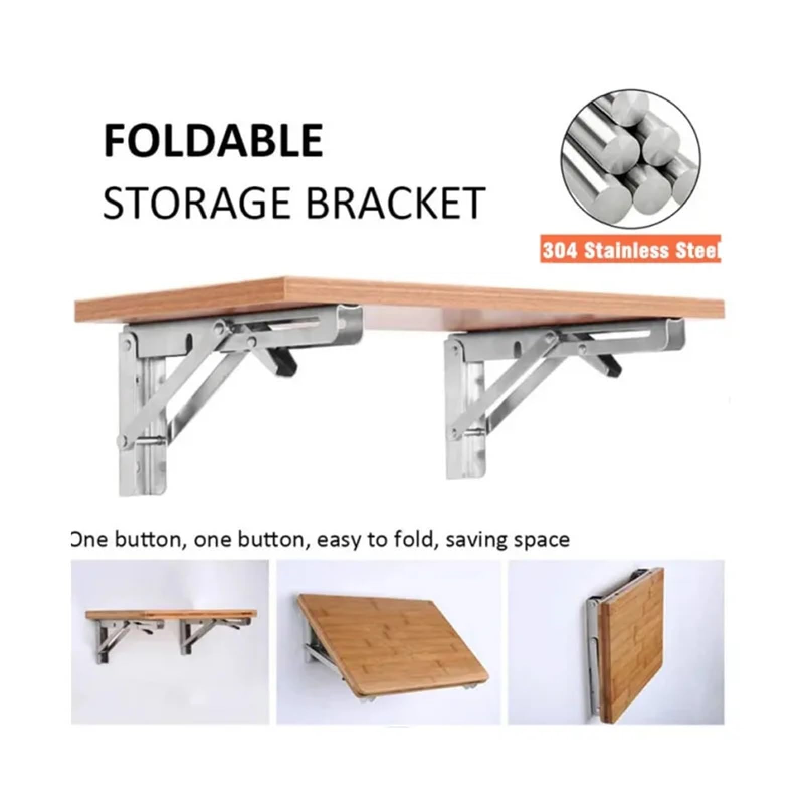 Escuadras Metalicas Banco de pared plegable triangular ajustable, mesa y estante for muebles, herrajes resistentes de 8 pulgadas(5 Pcs)