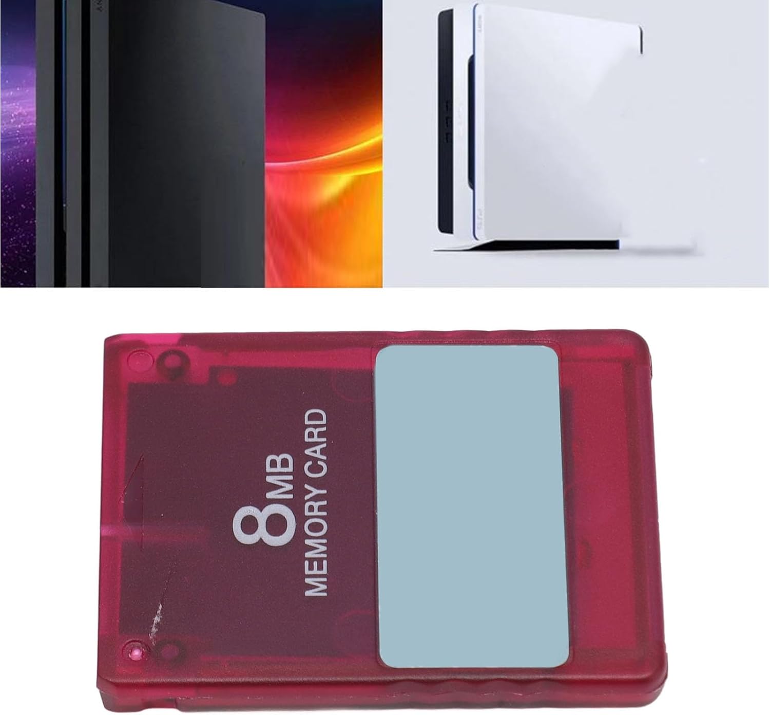 Memory Card for Fat Console, Game Program Card, Plug and Play, Rich Customization Tools and Simulators, Compatible with Game Consoles (Transparent Red)