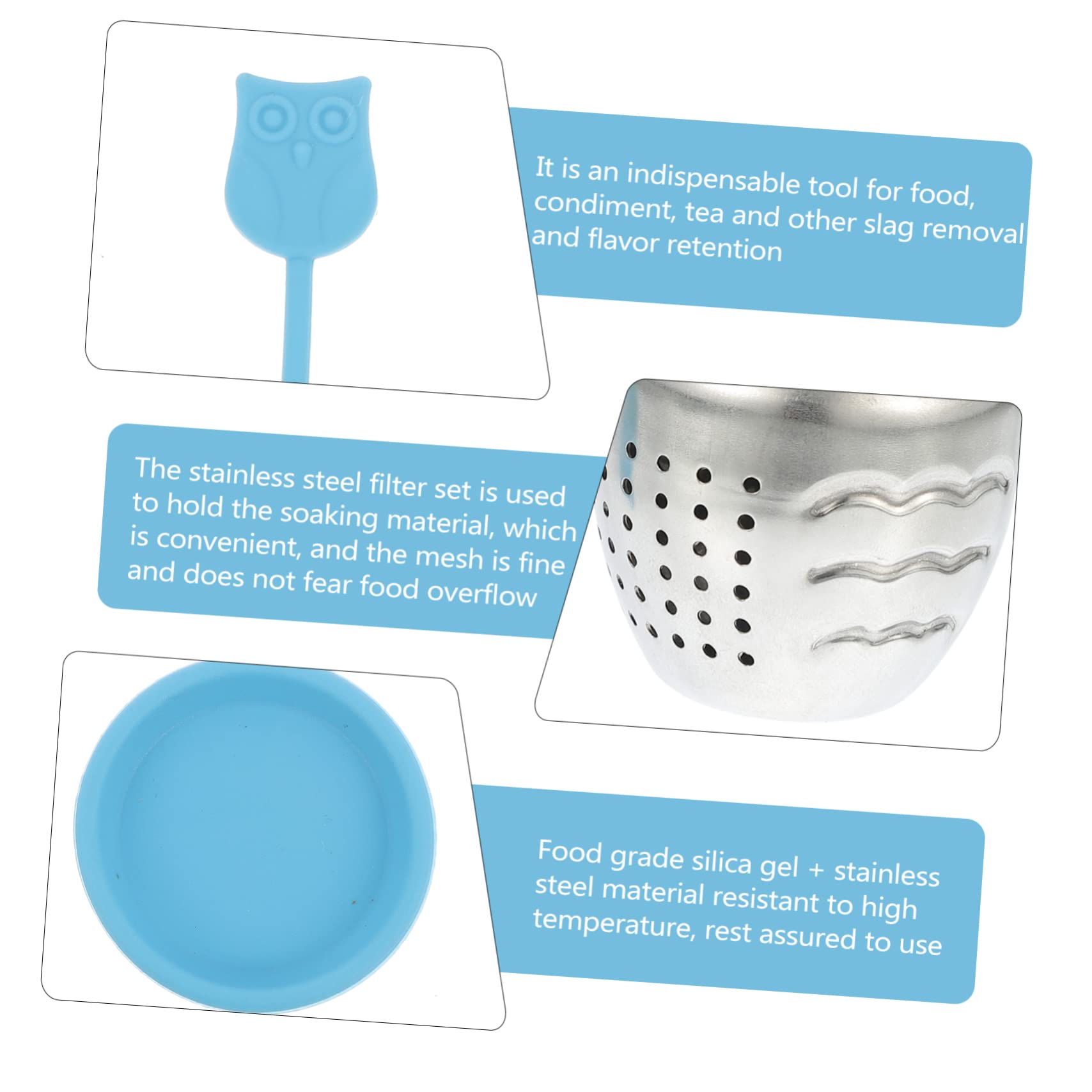 WOONEKY 6pièces Infuseurs à Thé Silicone Outils De Filtration Pour Thé Vrac Sachets Réutilisables Pour Tasses Et Théières