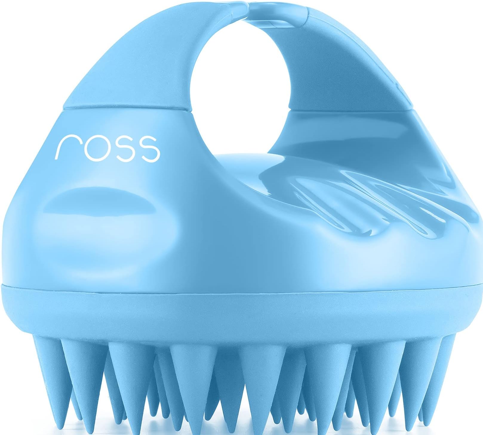 Ross Hair Scalp Manual Massager Shampoo Hair Brush with Soft Silicone Bristles for Anti Dandruff, Exfoliating Care (Blue)