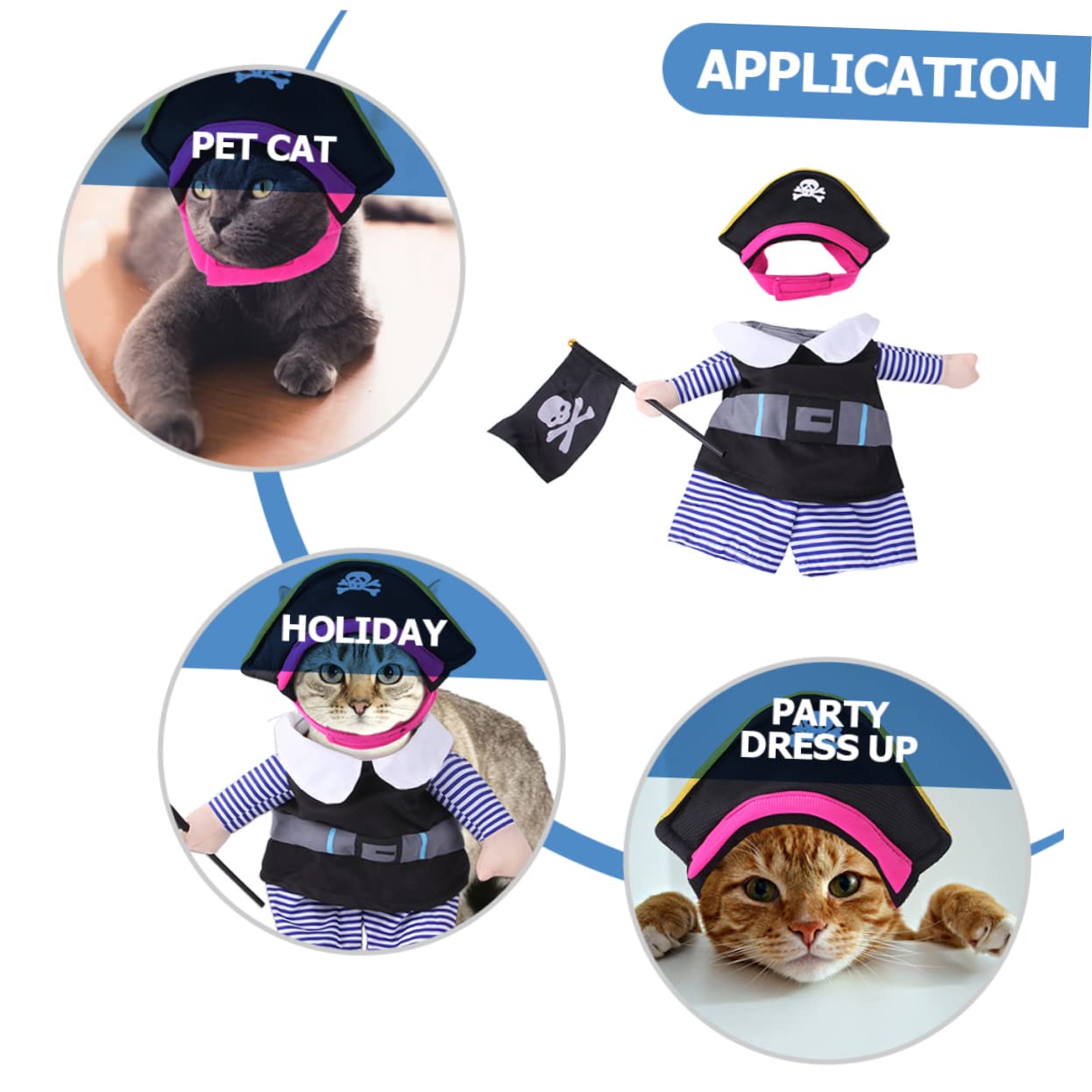 BESPORTBLE 5 Set Pet Costume Di Trasformazione Piccolo Cane Pigiama Costumi Del Cane Vestiti Del Gattino Bel Cappello Gatto Divertente Gatto Costumi Da Pirata Interessante Cappello