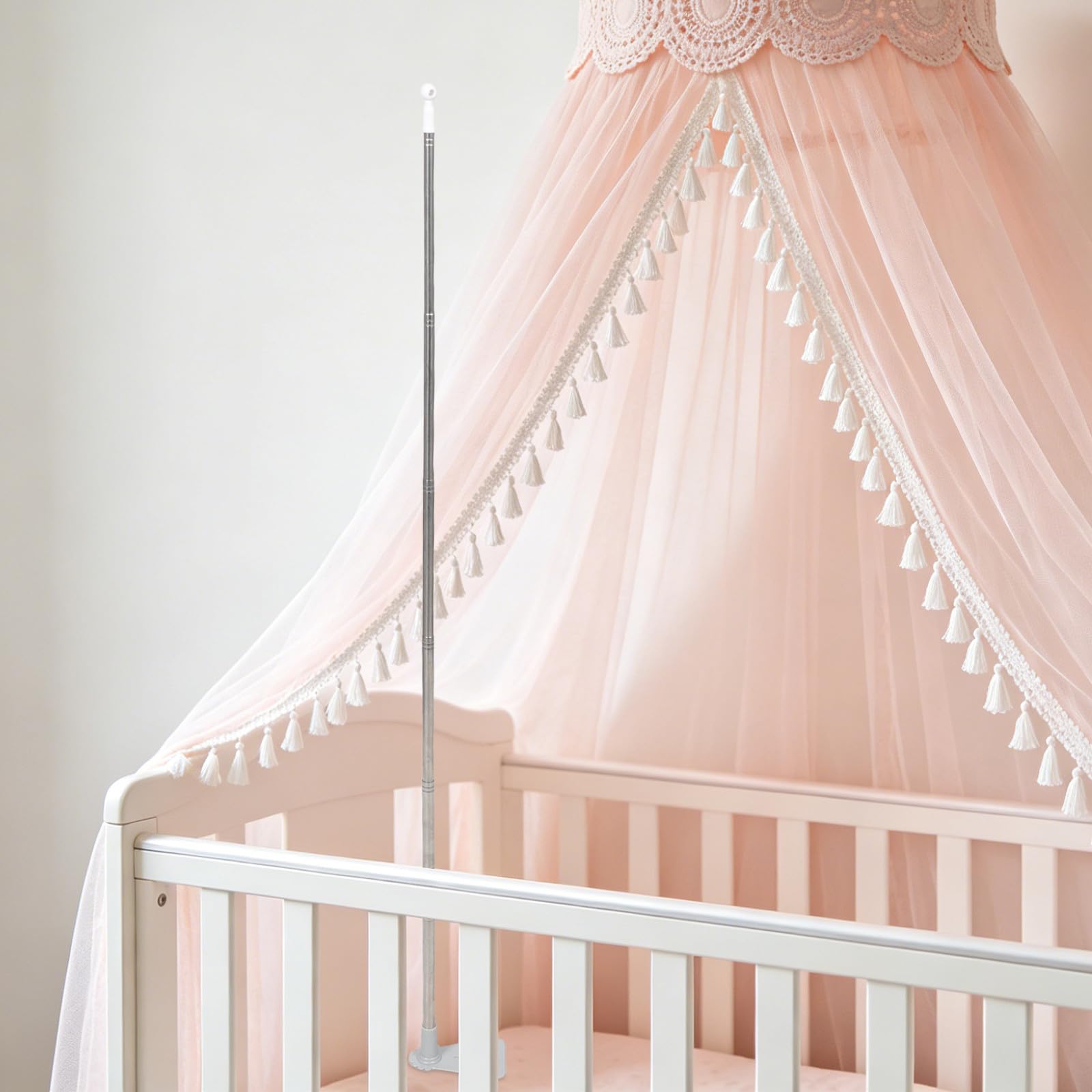 2 pezzi di asta di supporto per zanzariera da letto, staffa di estensione regolabile per zanzariera, asta di supporto per baldacchino, adatta a letti singoli/matrimoniali/queen/king size