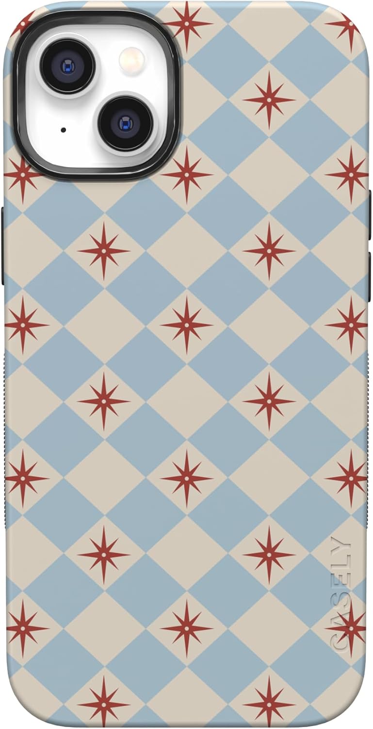 Casely iPhone 14 Case | Chelsea Checker | Starlight Tiles | Bold Protective Design | Compatible with MagSafe