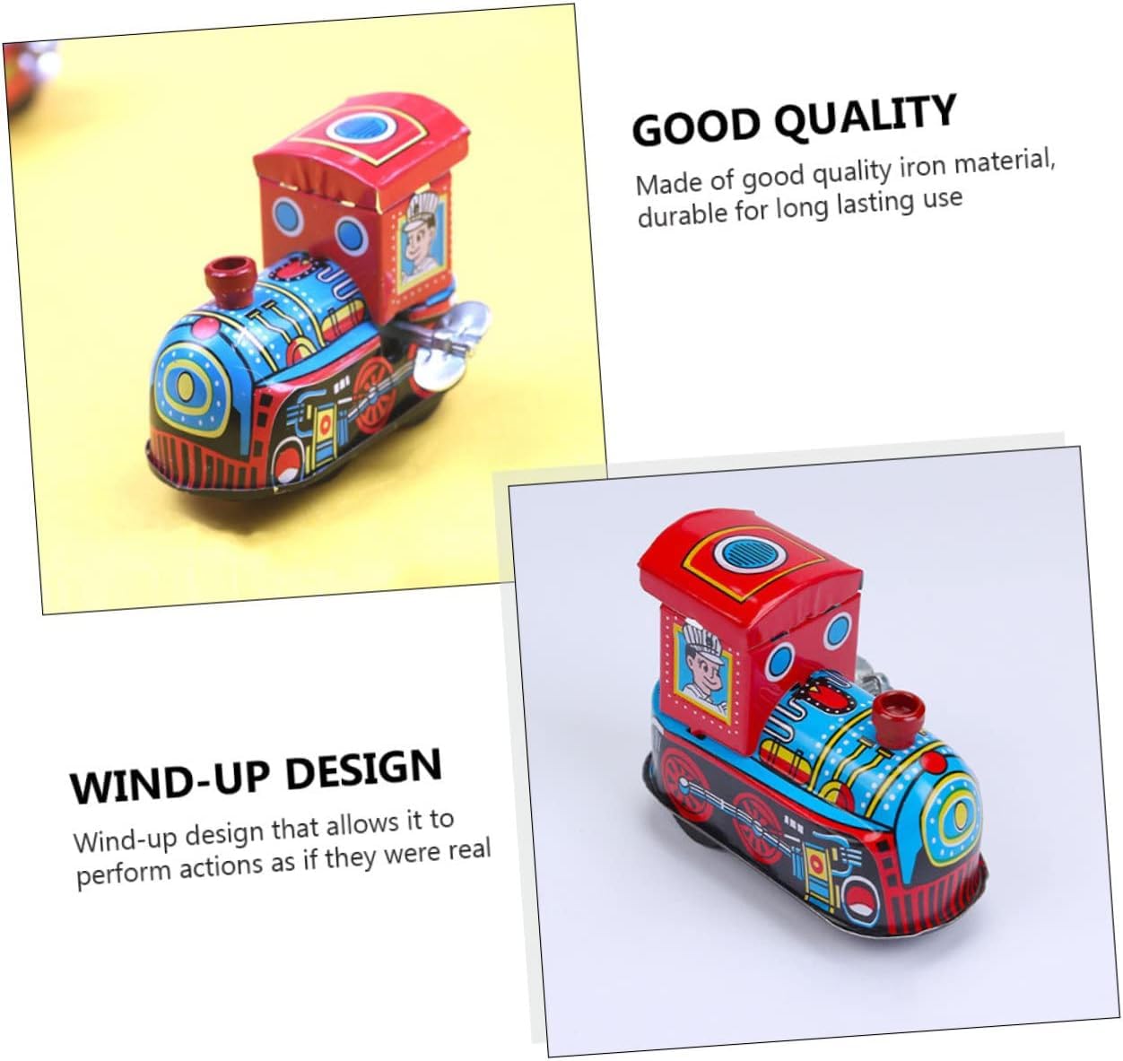 昭和レトロ　電車　ブリキ電車　ゼンマイ電車 美品⭐️ブリキの路面電車 ゼンマイ式 2両セット 昭和レトロ