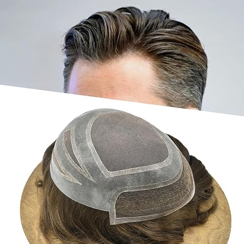 Miniatura 8 de Toupee - Pieza de cabello humano real para hombre, piezas de cabello fino mono para hombre, sistema de reemplazo de cabello para hombres, postizos