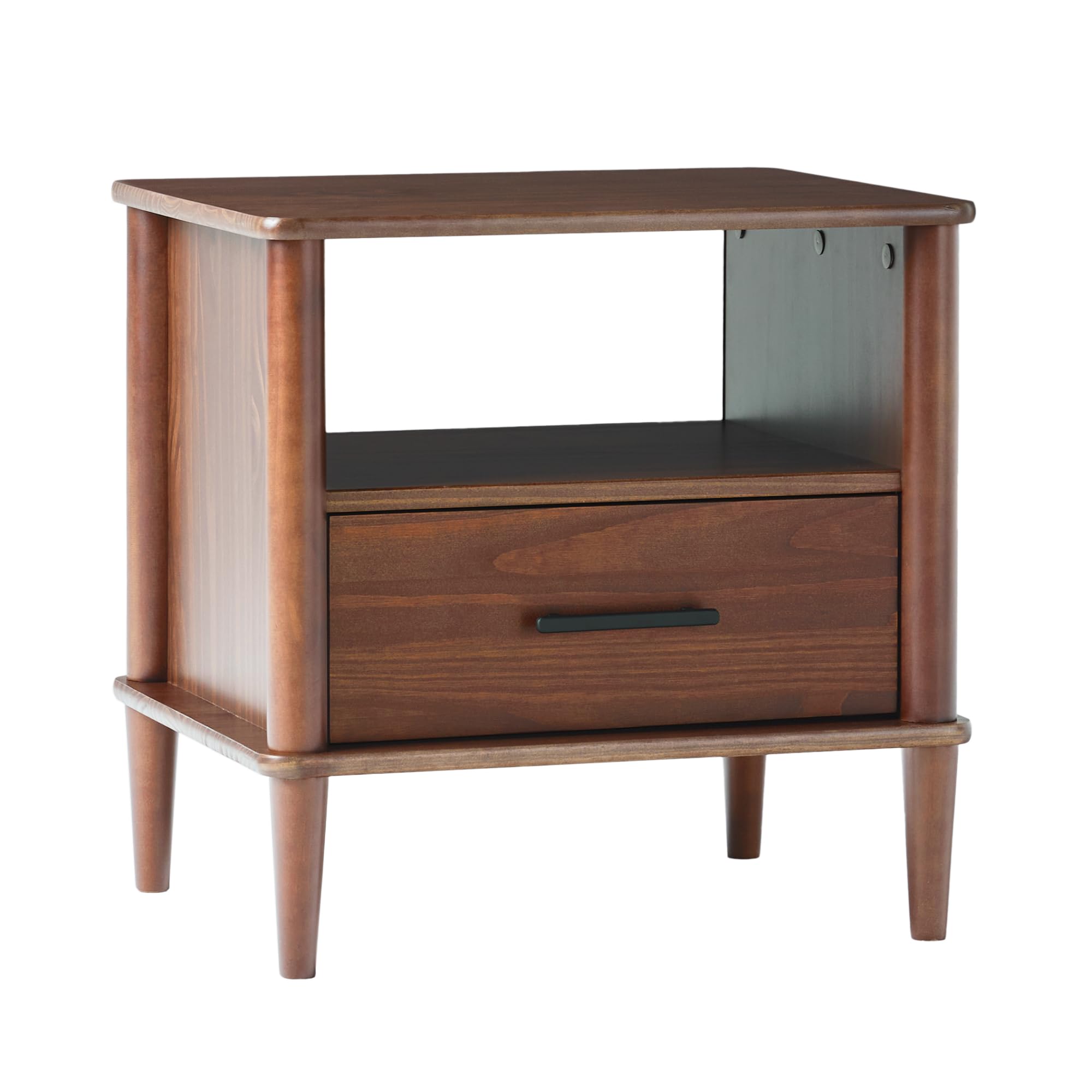 Walker Edison Modern 1-Drawer Nightstand, 20 Inch, Walnut 20-Inch