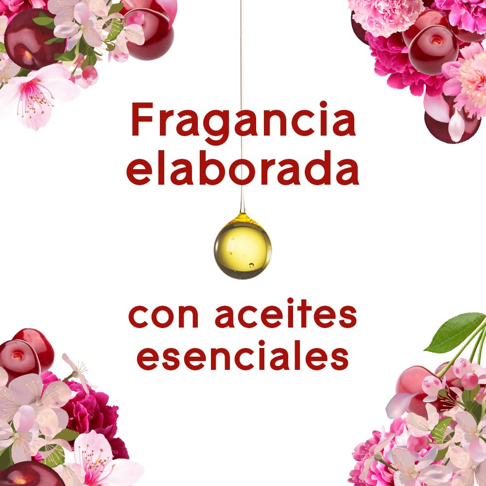 Glade Ambientador Gel de Baño Absorbeolores Luscious Cherry & Peony, Dura Hasta 45 Días, con Aceites Esenciales, 1 Gel