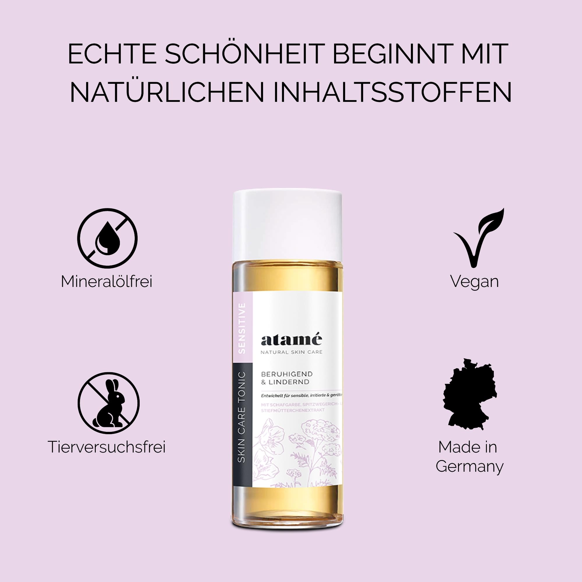 Tonic für sensible Haut – Beruhigendes Gesichtswasser, dermatologisch getestet, parabenfrei & sanft, schützt und pflegt mit natürlichen Inhaltsstoffen, ideal für empfindliche Haut, 250 ml