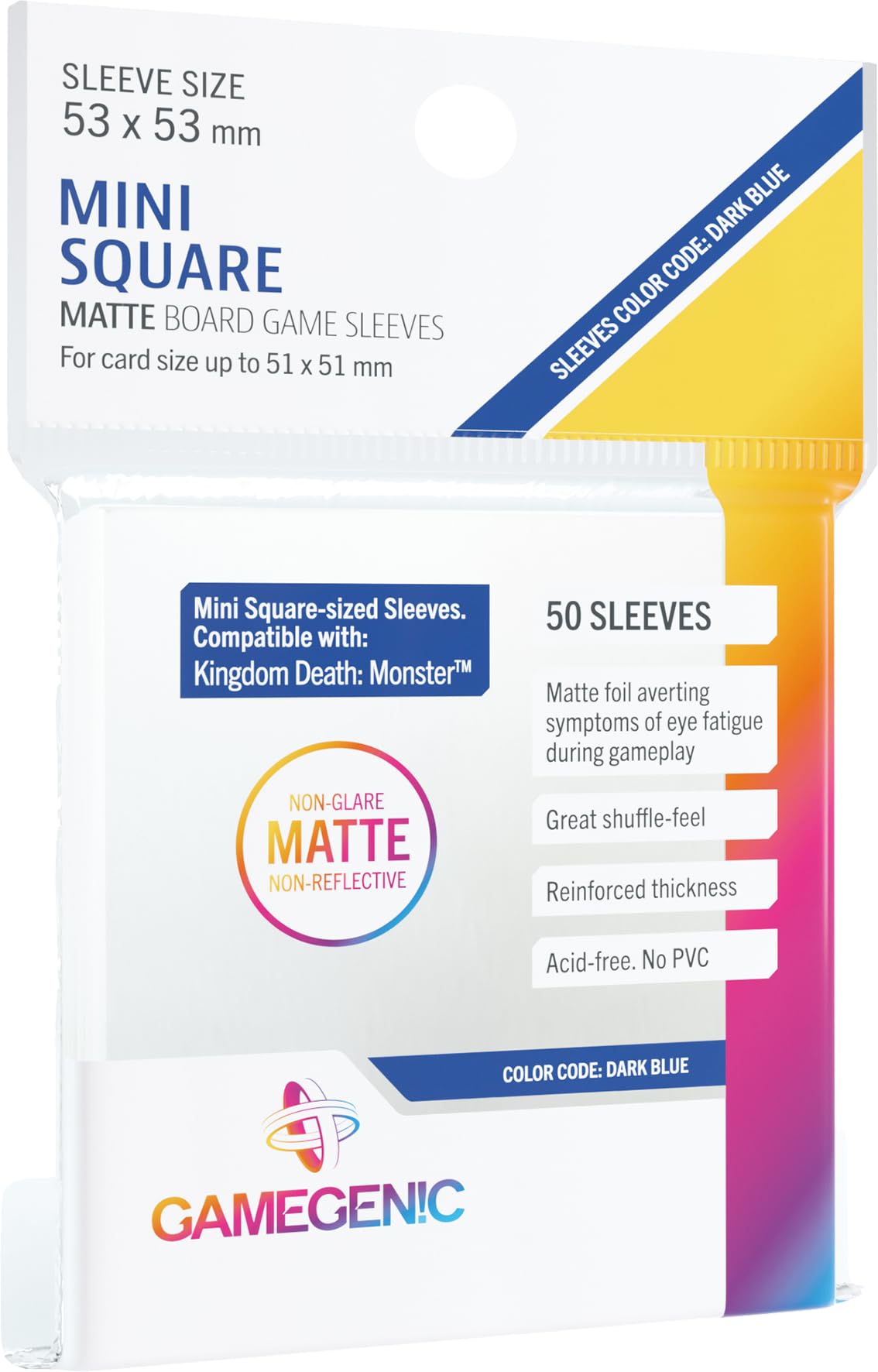Amazon.com: Matte Board Game Sleeves | Pack of 50 Matte Sleeves | 53 by 53  mm Card Sleeves Optimized for Use with Mini-Square Cards | Premium Card  Protection
