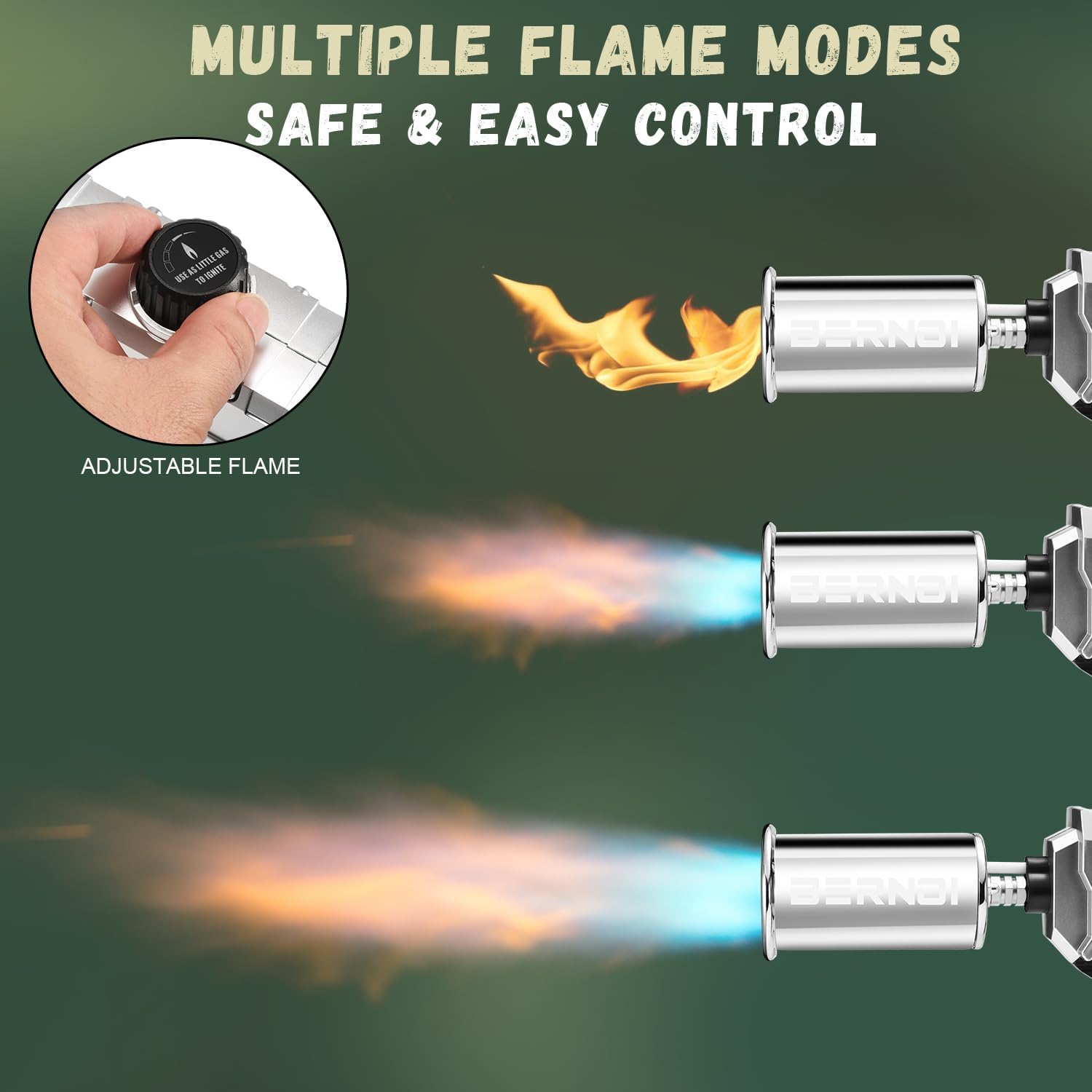 Powerful Propane Torch Gun, Kitchen Torch With Adjustable Flame, Flamethrower Blow Torch for BBQ, Campfire, Searing Steak, Camping (Propane Tank Not Included)