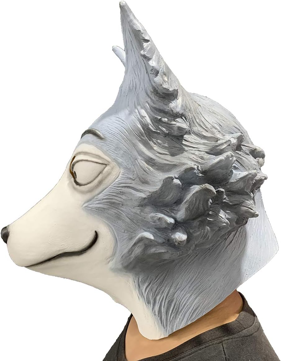 Amazon レゴシ コスプレ マスク Beastars ビースターズ オオカミマスク仮面 ラテックス 変装 自然 Cosplay コスプレ衣装 マスク 変身アクセサリー おもちゃ