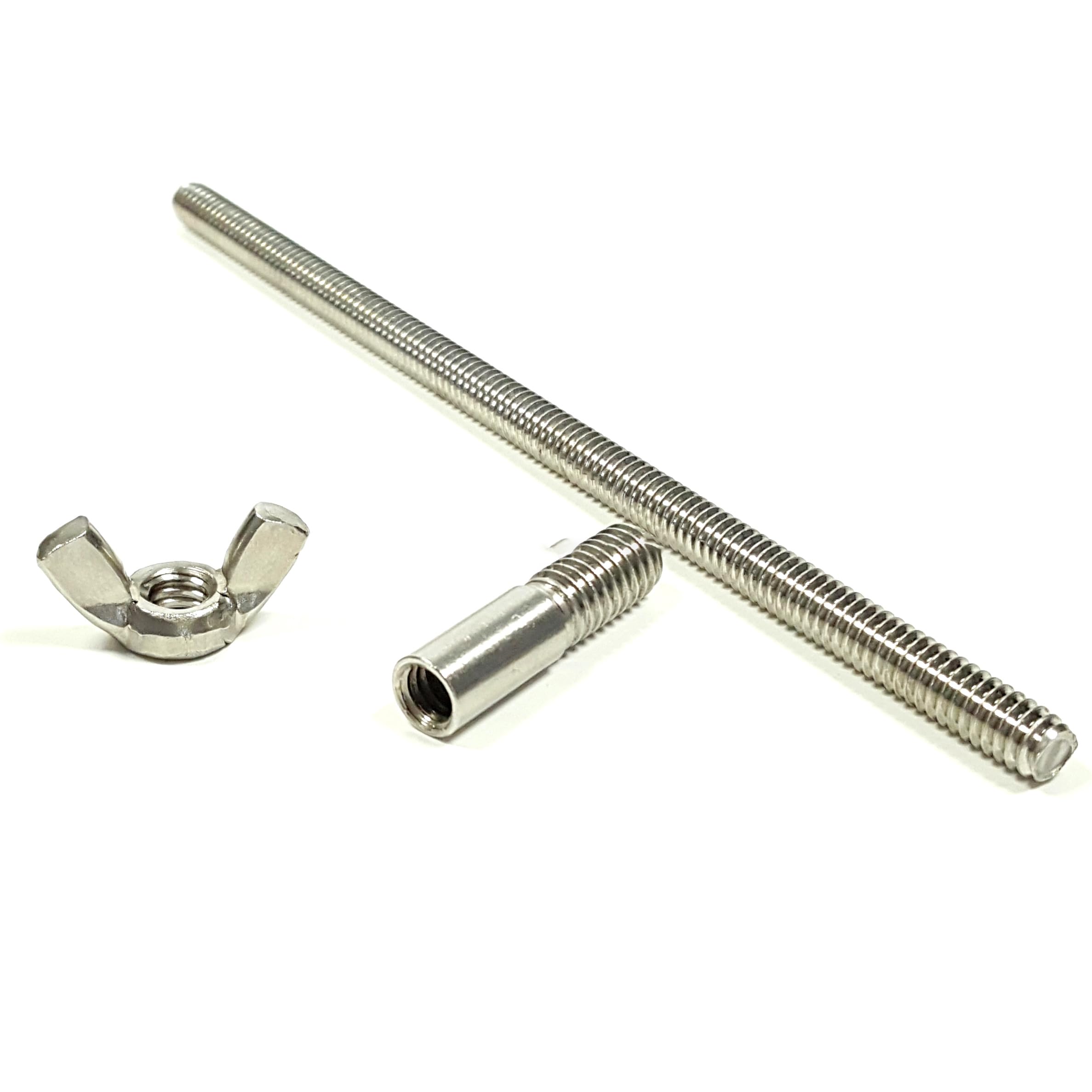 Goujon de filtre à air de 15,2 cm + écrou papillon + kit adaptateur 6,35 mm à 5/16" pour carburateur Edelbrock