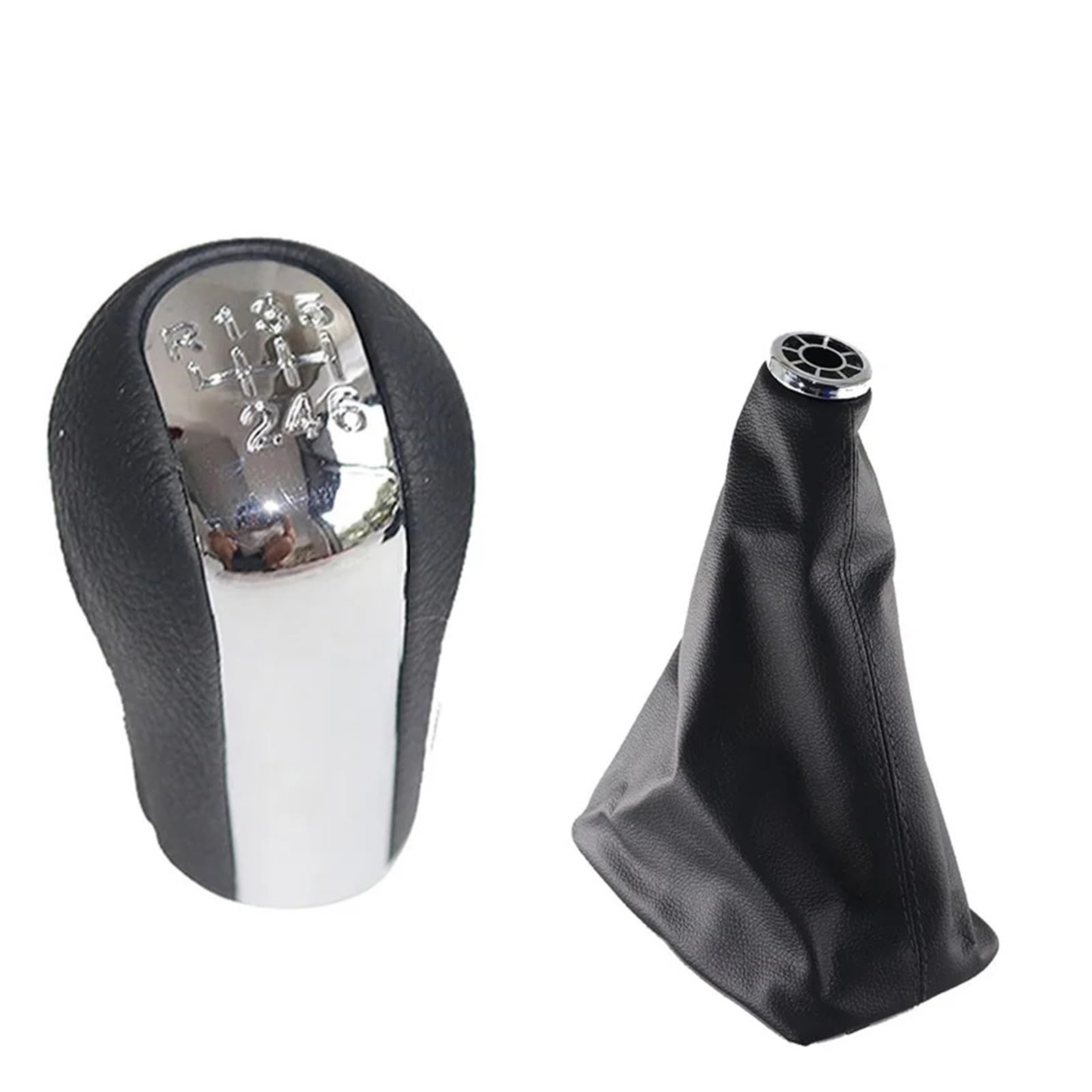 Rbevcrr Car Shift Lever Knob for Toyota for Corolla for Estate (_E12_) (2001-2007) 5/6 Speed Chrome & Leather Manual Gear Shift Knob Stick Shifter Pen(6 Speed Set)