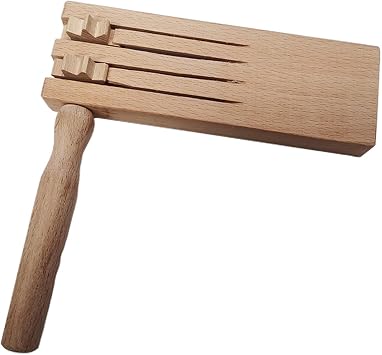 Wooden Ratchet Noise Maker Hand Percussion Rattle Instrument Matraca for Parties Sports Celebrations