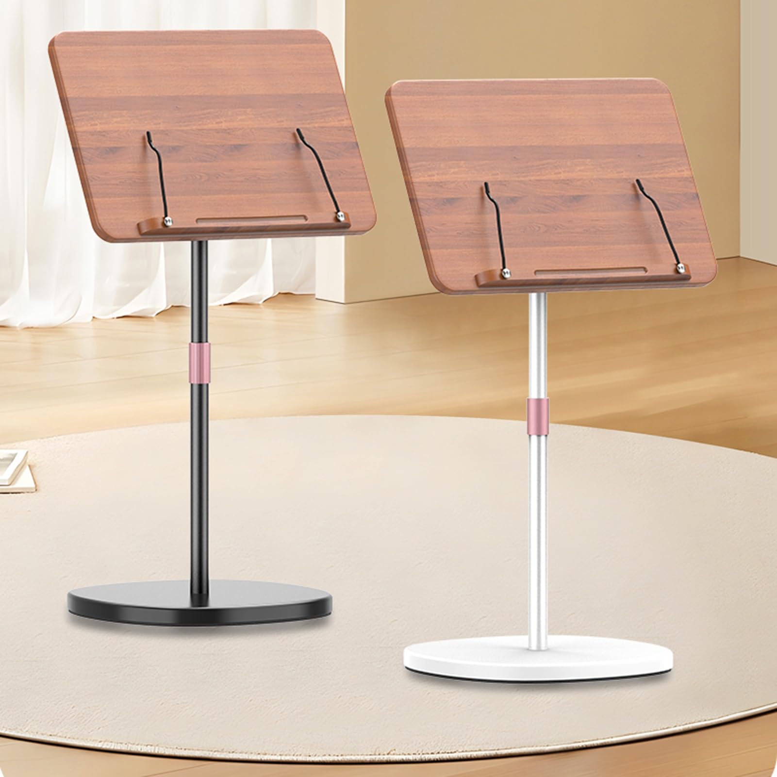 Stojak Do Czytania, Stojak Na Książki 2 W 1 Z Klipsami, Biurko Z Regulacją Wysokości, Mobilne Podium, Laptop, Książki Kucharskie, Nuty(White,130-170cm)