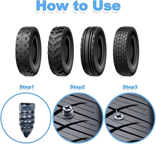 Miniatura 4 de ELANE Kit de reparación de clavos de neumáticos, tapones de reparación de neumáticos, kit de reparación de tapones de neumáticos, kit de reparación