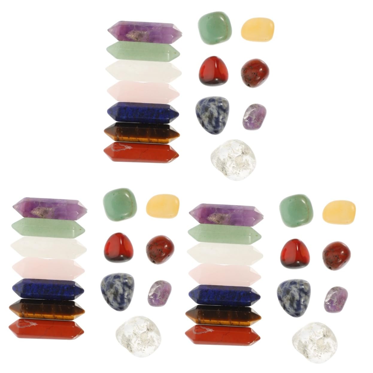 VALICLUD 3 Sätze Kristallyogastein Kristalle Herstellung Quarz Für Bastelset Steine Bunte Steine Steinverzierungen Hausbedarf Meditationsornament Naturstein 14 Stück * 3