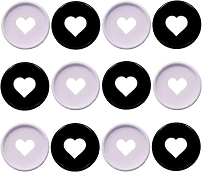 33pcs Planner Discs Discbound Notebook Accessories Heart Expansion Discs for 2026 Planners NotebooksWhite Black Mixed,0.94inch/24 mm