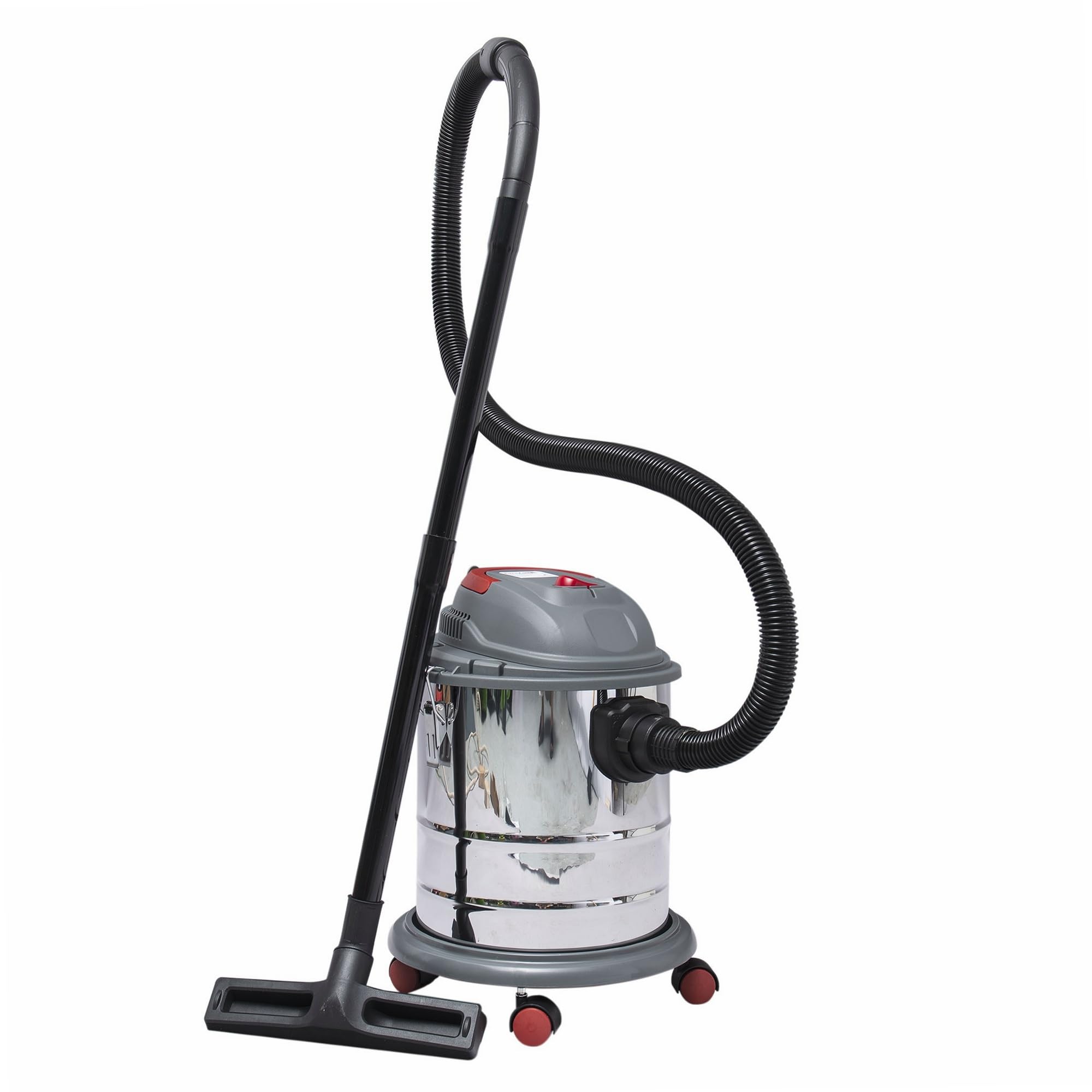 WERKA PRO Aspirateur Eau et Poussière 20 l Cuve Acier Chromé Lavable 4m