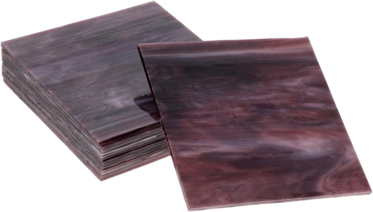 POPETPOP 10pcs Deep Stained Glass Sheets for DIY Craft Projects Artistic Glass Tiles for Church Murals Durable Unique Patterns for Stunning Visual Effects