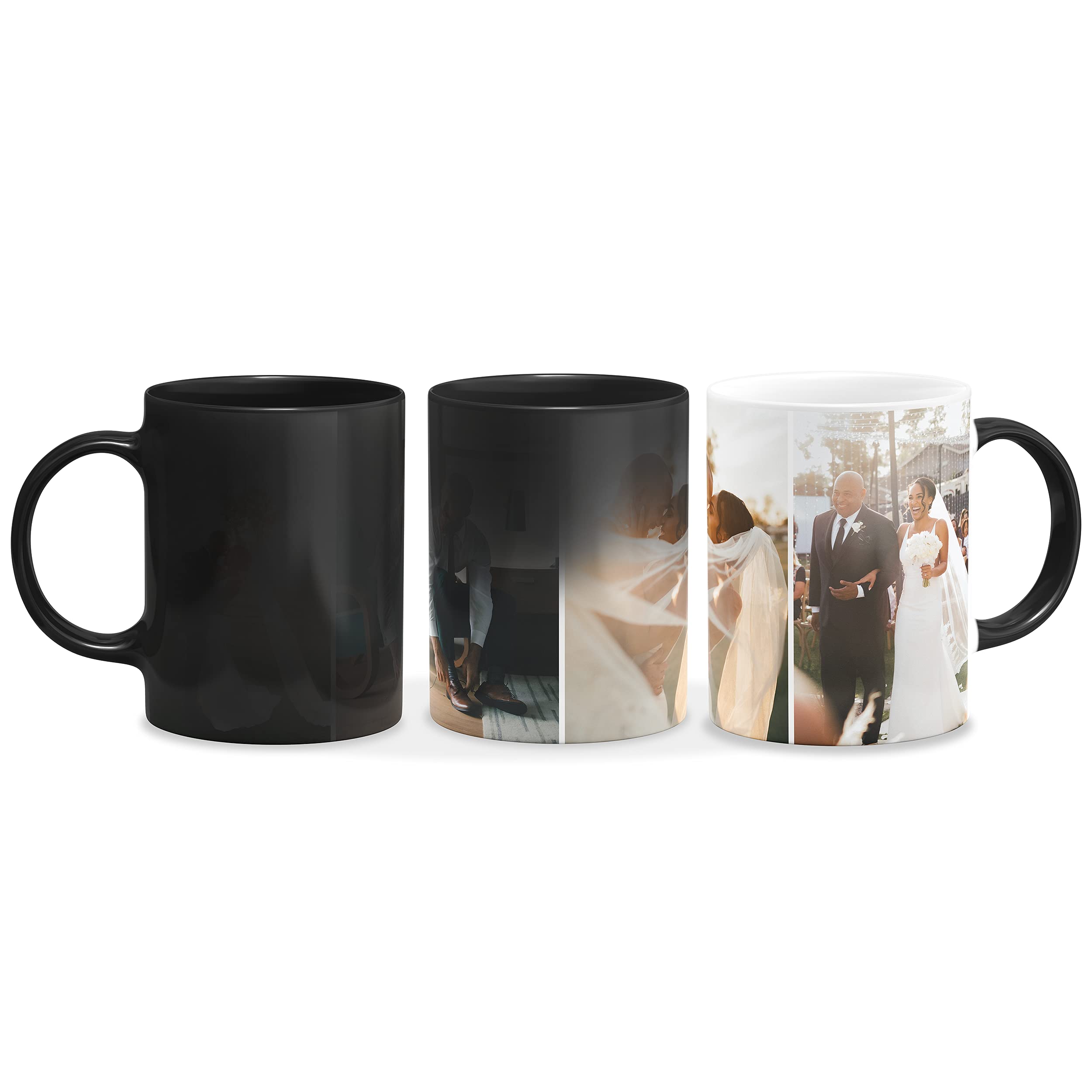 Hippowarehouse Personalised Photo Printed Colour Heat Changing Mug 11oz Gift Present Magic Surprise Reveal Announcement Proposal Black Heat Activated