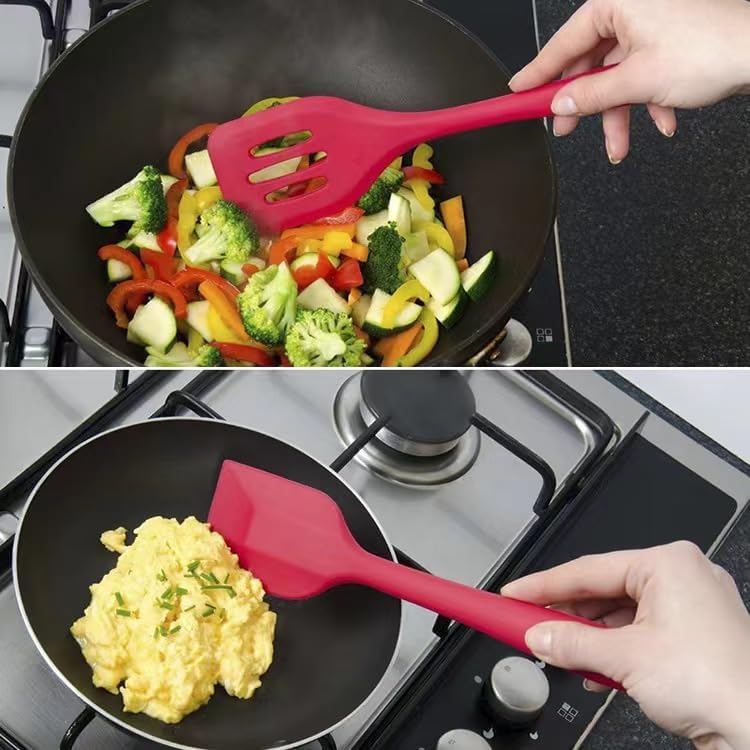 Miniatura 3 de Generic Juego de 10 utensilios de cocina de silicona, sin BPA, para utensilios de cocina antiadherentes (rojo), 10.63 x 2.56 pulgadas