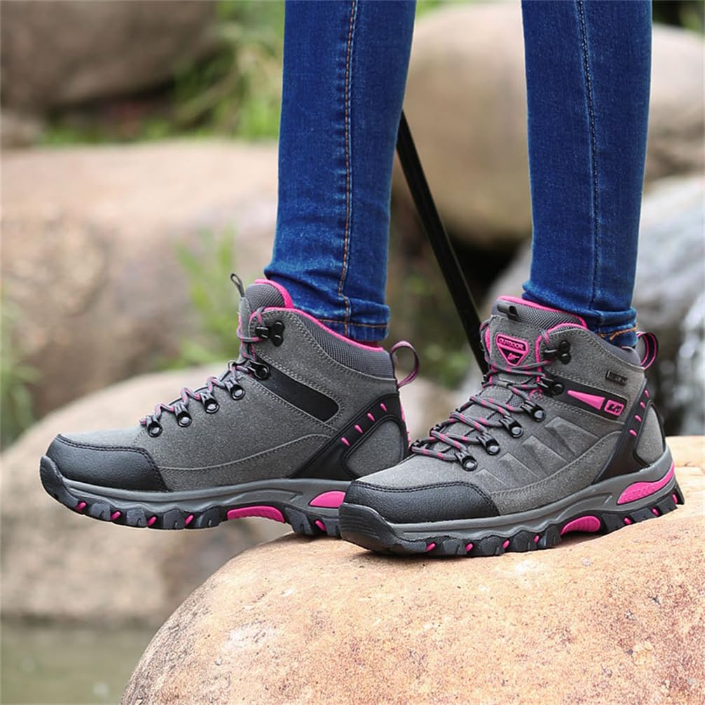 Pareja Botas de montañismo con Cordones Antideslizante al Aire Libre de los Hombres Deportes Cross-Country Zapatos de montaña de Las Mujeres Zapatos de Senderismo Transpirable