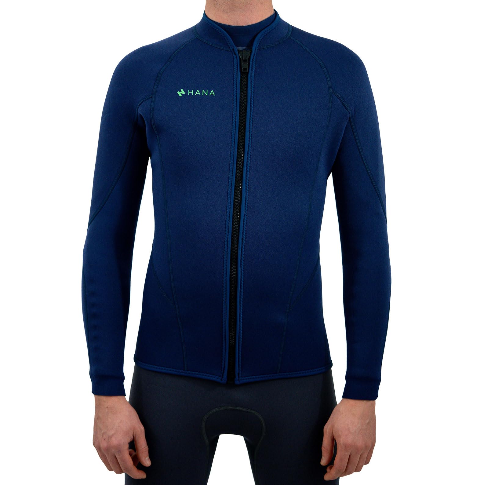 HANA Maui Jacket – Veste Néoprène 2mm Unisexe – Top Thermique Super Stretch Limestone – Zip Poitrine – Idéal Surf, Paddle, Snorkeling & Kayak