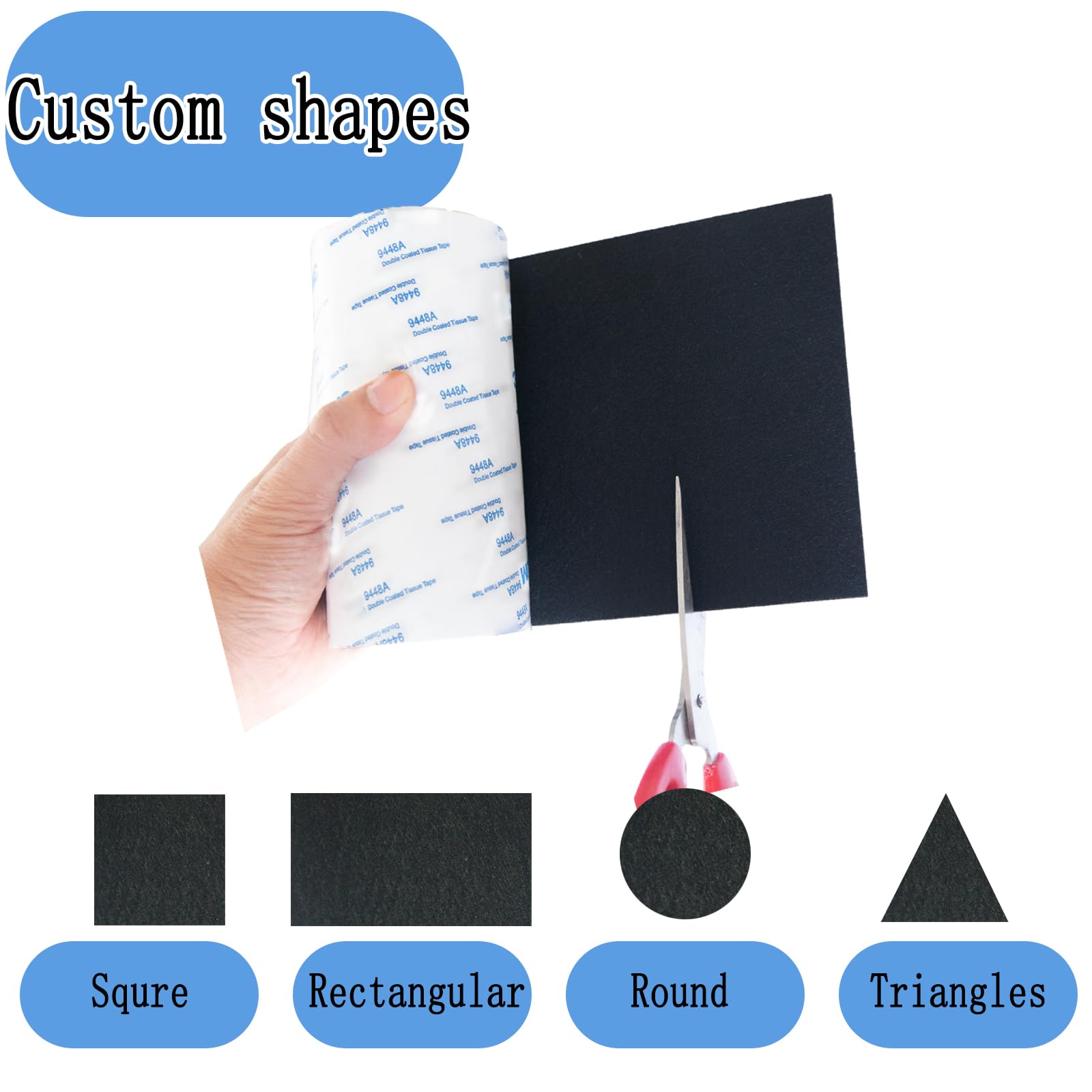 Almohadillas de fieltro para muebles con parte trasera adhesiva, tiras de fieltro autoadhesivas y cortables, protectores de suelo antiarañazos para cualquier mueble y pared (6 x 40 x 0.12