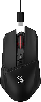 Bloody R36 Ultra Dual Mode Wireless Gaming Mouse - 12000 CPI, PAW3313 Sensor, 1ms Wireless Transmission, 7 Programmable Buttons, up to 75 Hours Playtime, RGB Lighting, for Esports and Gaming