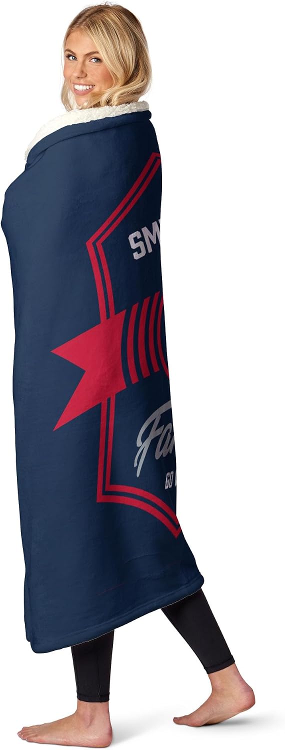 NORTHWEST NBA Washington Wizards, Dominion, Personalized Silk Touch Sherpa Throw Blanket, 50 x 60 Inches