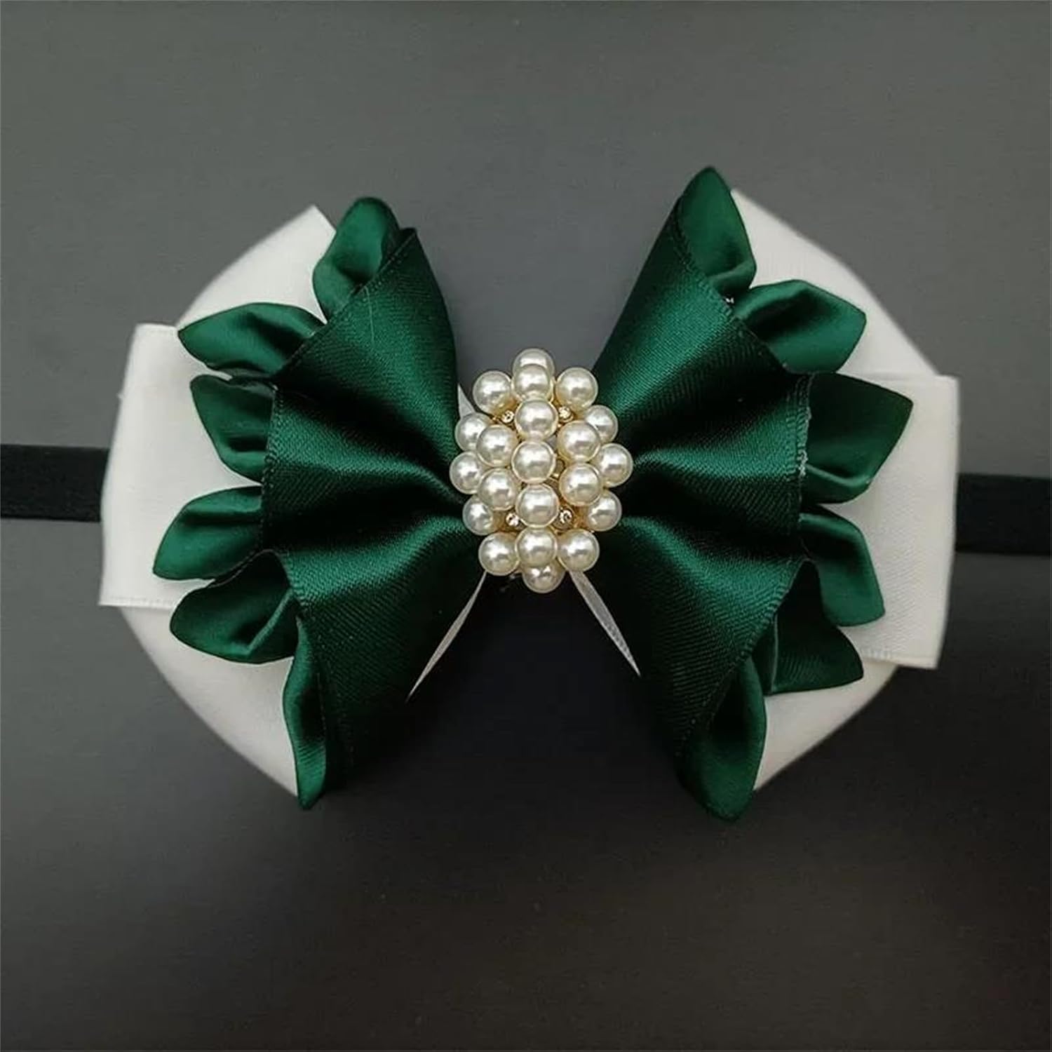 Womens Mens Pearl Crystal Bow Tie Handmade British Korean Style Ribbon Brooch for Wedding Suit Shirt Accessories