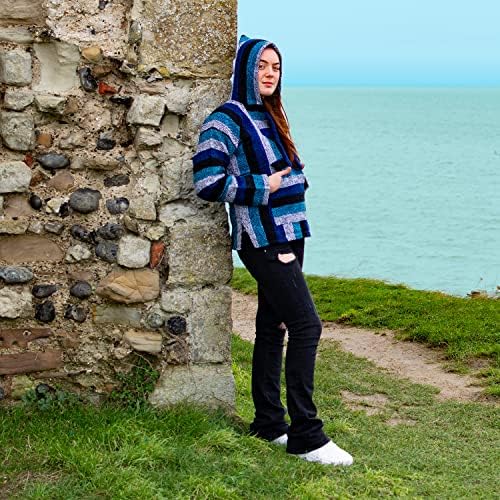 OUTDOOR WORLD BE ACTIVE Chido Baja Mexican Hoodie (Cool Blue Mix, Medium)