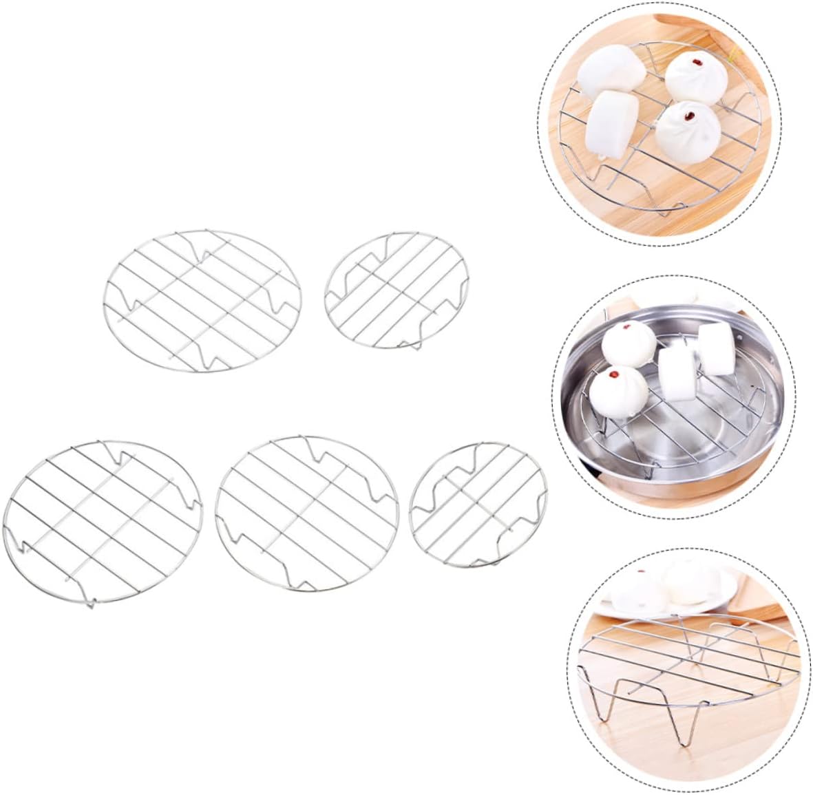 ABOOFAN 1Set Steaming Rack Assortment for Baking and Cooking Wire Cooling Rack with Elevated Feet for Even Steaming Easy to Clean