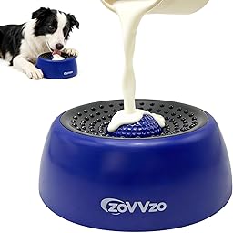 Rolling Ball Dog Lick Bowl, Slow Feeder Dog Bowls, Non-Slip Design, Interactive Dog Licking Toy & Dog Enrichment Toys, Dog Lick Ball Bowl for Wet Food, Yogurt, Bone Broth, Nutrient Solution (Blue)