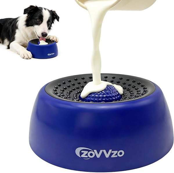 Rolling Ball Dog Lick Bowl, Slow Feeder Dog Bowls, Non-Slip Design, Interactive Dog Licking Toy & Dog Enrichment Toys, Dog Lick Ball Bowl for Wet Food, Yogurt, Bone Broth, Nutrient Solution (Blue) - 1