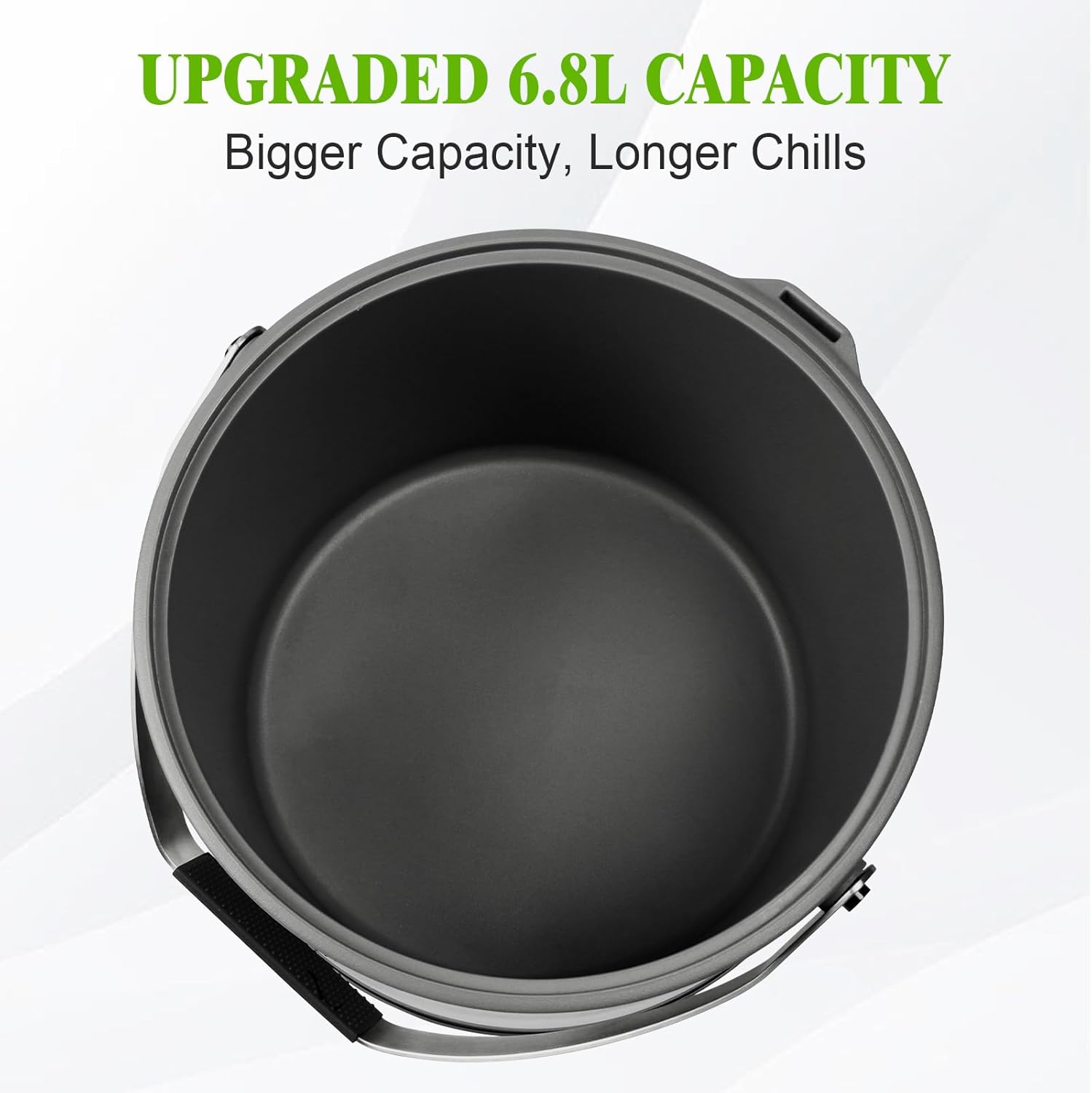 7QT/6.8L Large Insulated Ice Bucket for Parties, Double-Wall Beverage Bucket with Scoop & Lid,Keeps Champagne, Wine, Beer Chill for Parties (Black) - Image 7