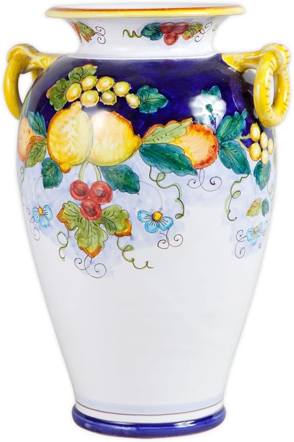 Daphne Hand Painted Italian Ceramic Umbrella Stand From Deruta