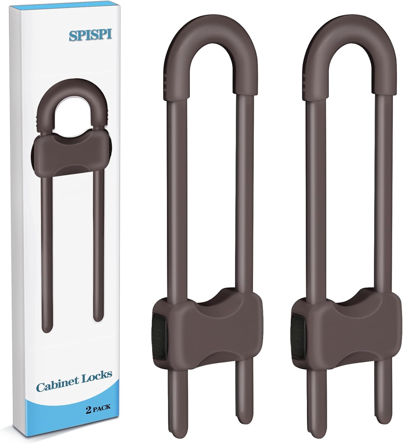 Baby Proofing Cabinets,Cabinet Locks for Babies,U-Shaped Child Locks for Cabinets, Child Proof Cabinet Latches,Child Safety Cabinet Locks with Adjustable by SPISPI (Pack of 2)