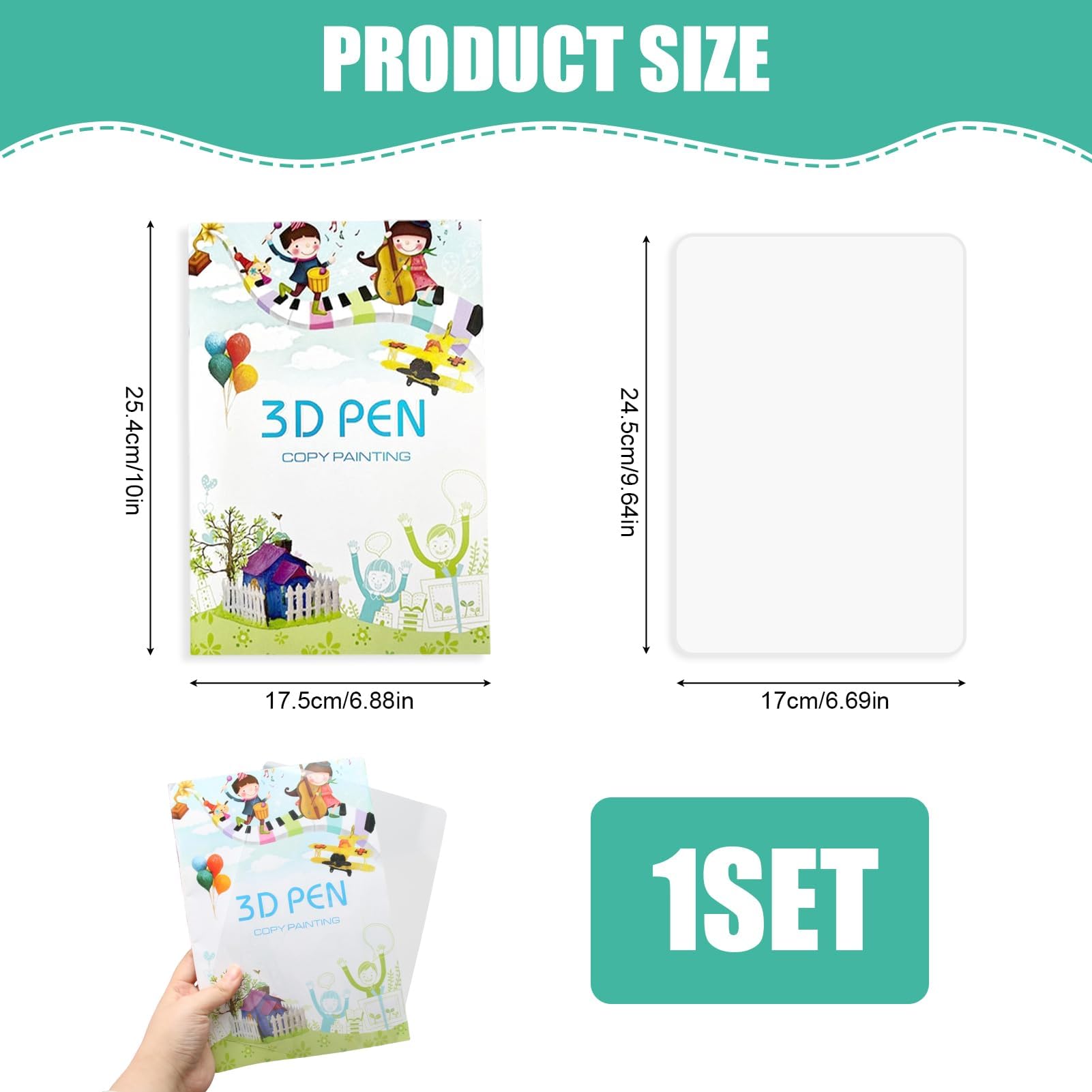 Libro de dibujo con impresión 3D plantillas de bolígrafo 3D plantilla reutilizable y colorida con 40 patrones de papel grueso con tablero de copia de plástico transparente regalo de bricolaje creativo