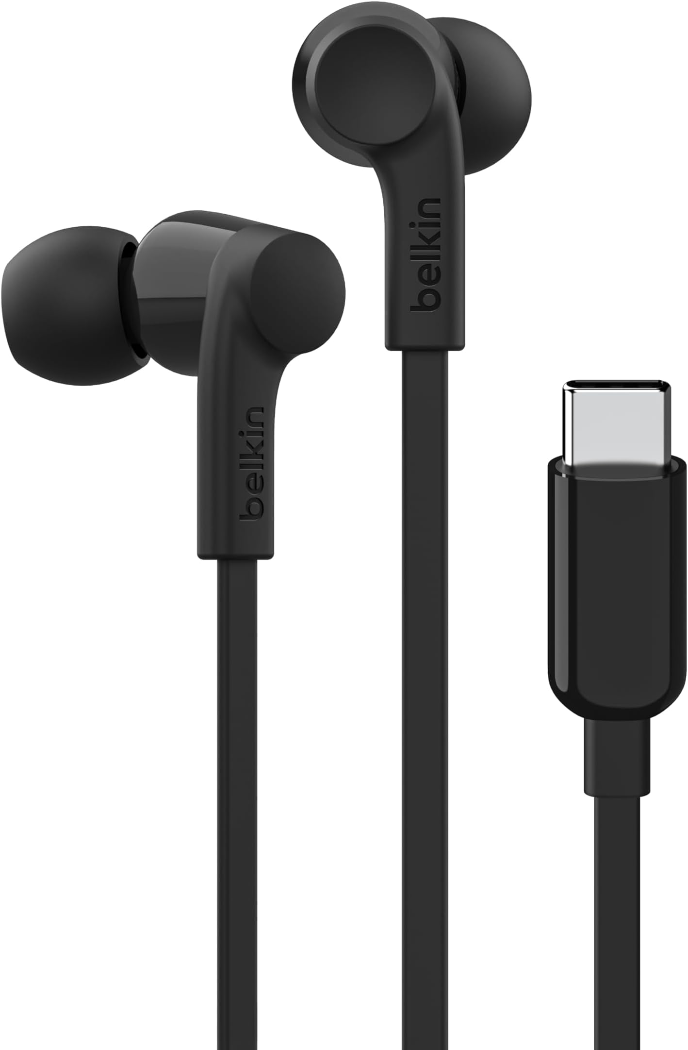 SoundForm Wired Earbuds with USB-C Connector, In-Ear Earphones w/ Microphone - Headphones for iPhone 15, iPad Mini, Galaxy, Android, and More with USB-C Connector (USB-C Headphones) - Black