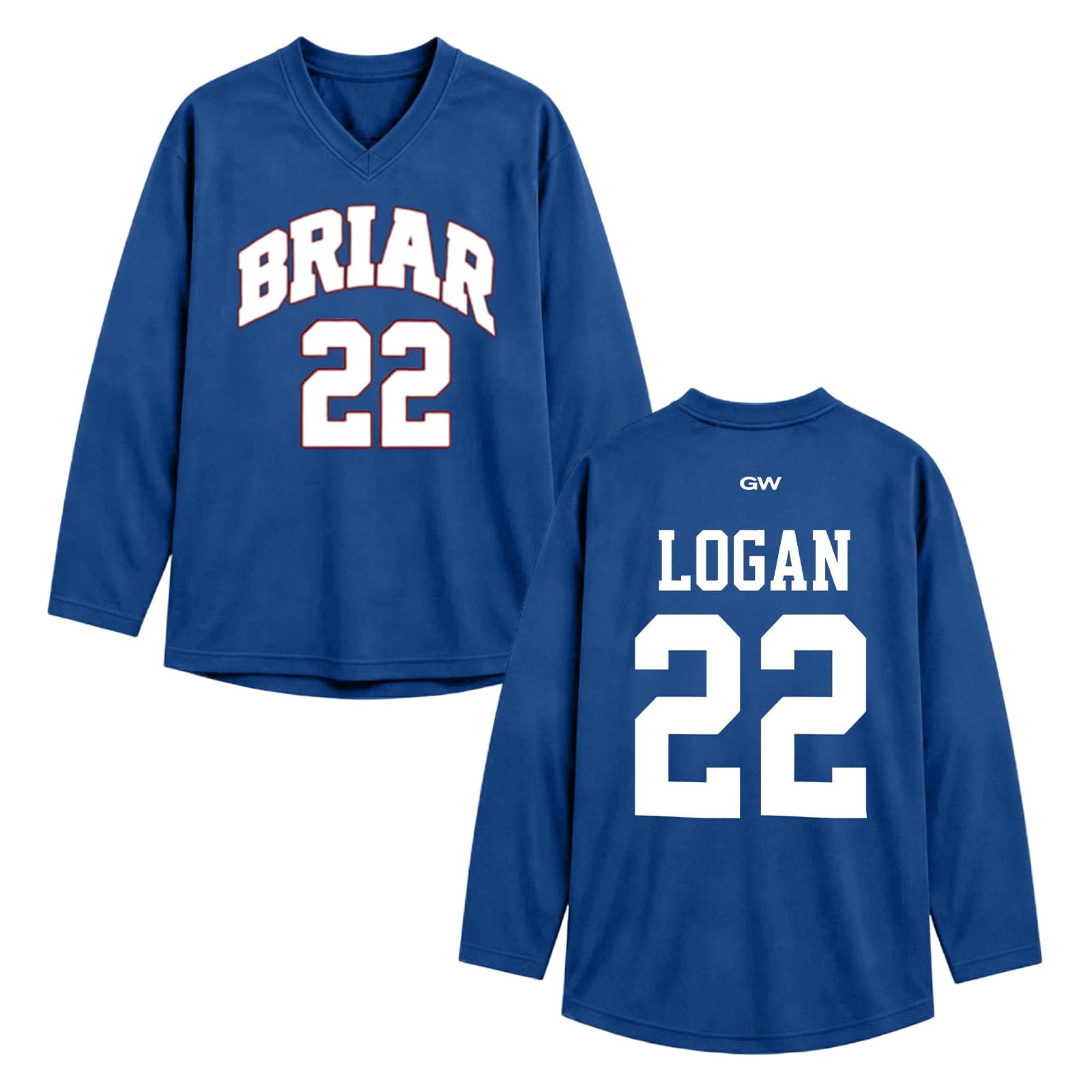 Off-Campus Merch Jersey V-Neck Sports T-Shirt for Men and Women, Ice Hockey Fan Shirt Graham 44 / Logan 22 / Tucker 46 / Di Laurentis 66, Briar-u Merch Shirt, Logan#22f1, XXL