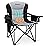KingCamp Oversized Camping Folding Chair, Heavy Duty 450 LBS with Lumbar Support, Padded seat with Cup Holder&Cooler Bag, Ideal for Camp, Fishing, Sports Event, Backyard, Patio, Lawn (Black/Grey)