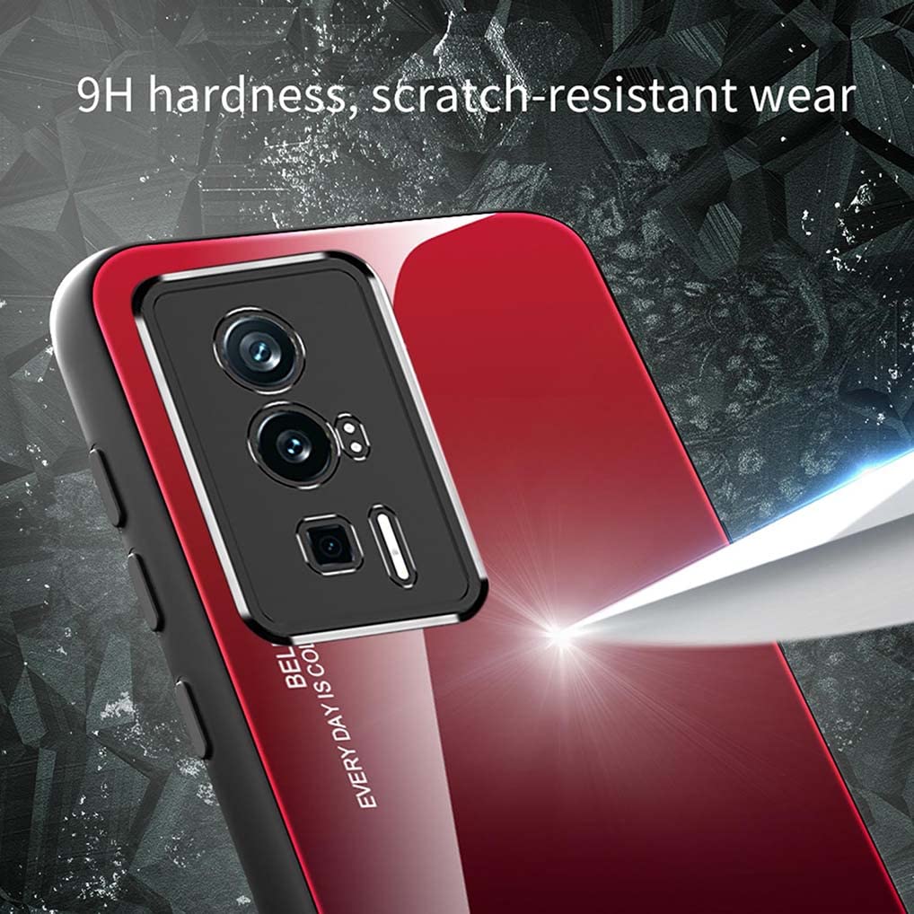 SEAHAI Cover Per Xiaomi POCO F5 5G – Custodia Ibrida Con Retro In Vetro Temperato E Motivo Stellare – Ultrasottile E Antiurto