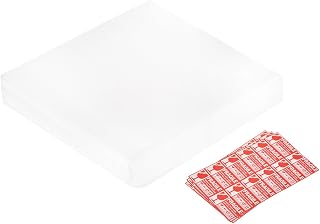 sourcing map Bolsas de embalaje de espuma, 50 bolsas de burbujas de 9.4 x 9.4 pulgadas, suministros de embalaje de espuma, color blanco con 36 etiquetas frágiles para platos, muebles, vasos, tazas,
