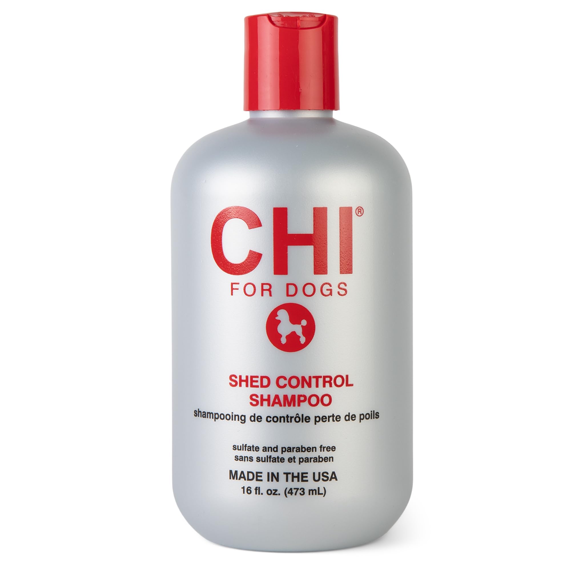 CHI for Dogs Shed Control Shampoo with Omega Fatty Acids and Silk Protein, Dog Shampoo to Reduce Shedding, pH Balanced, Sulfate and Paraben Free, Dogs 8 Weeks+, Made in the USA, 16 Fl Oz
