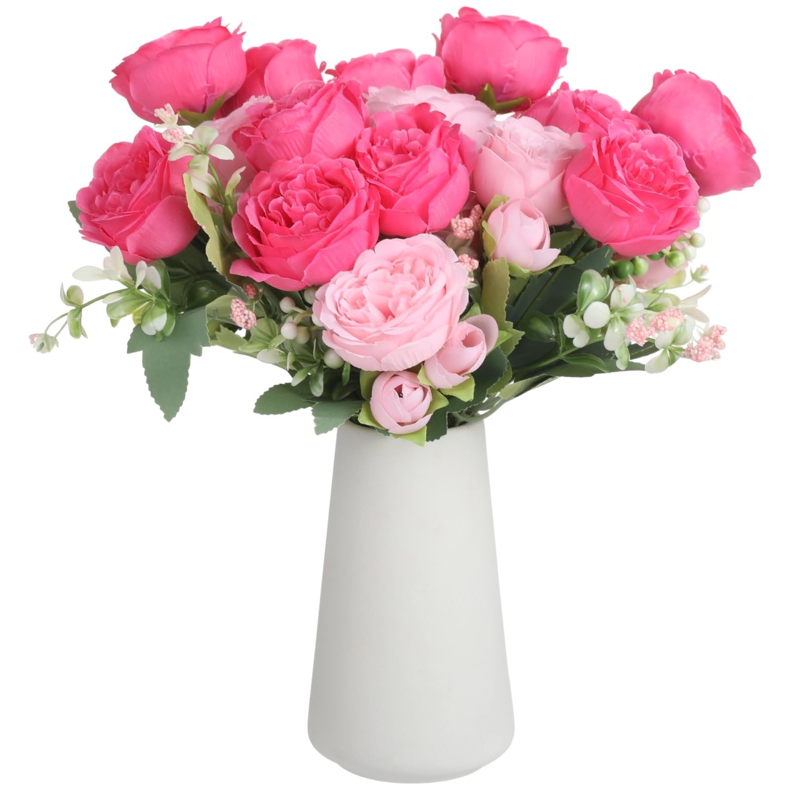 Ramo de flores artificiales rosas con rosas de seda realistas para decoración de casa