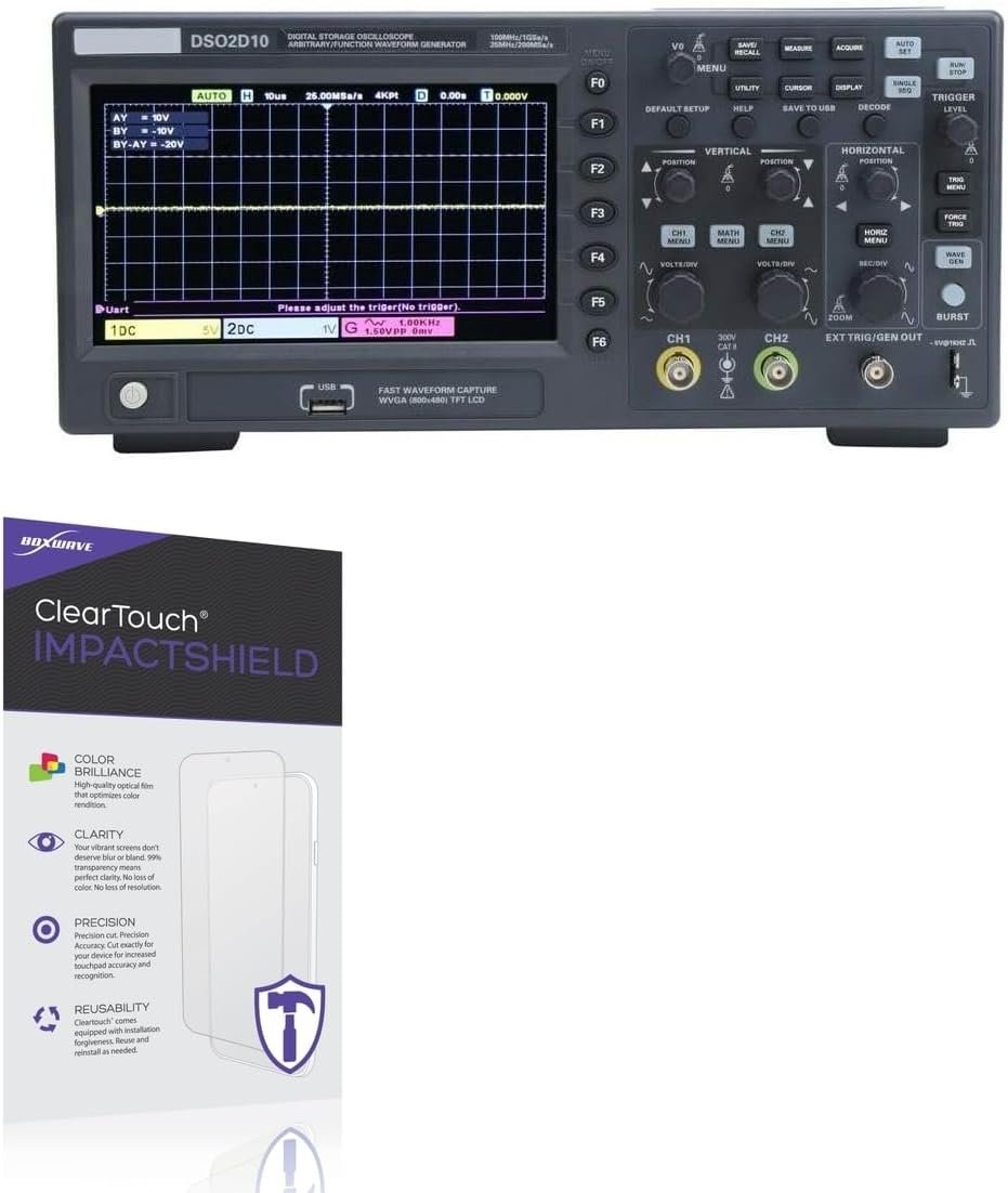 BoxWave Screen Protector Compatible With Hantek DSO2D10 - ClearTouch ImpactShield (2-Pack), Impenetrable Screen Protector Flexible Film